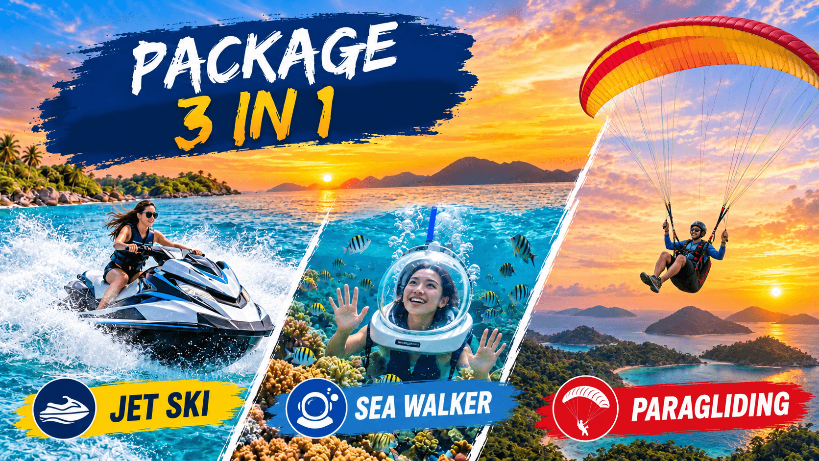Jet Ski + Sea Walker + Paragliding