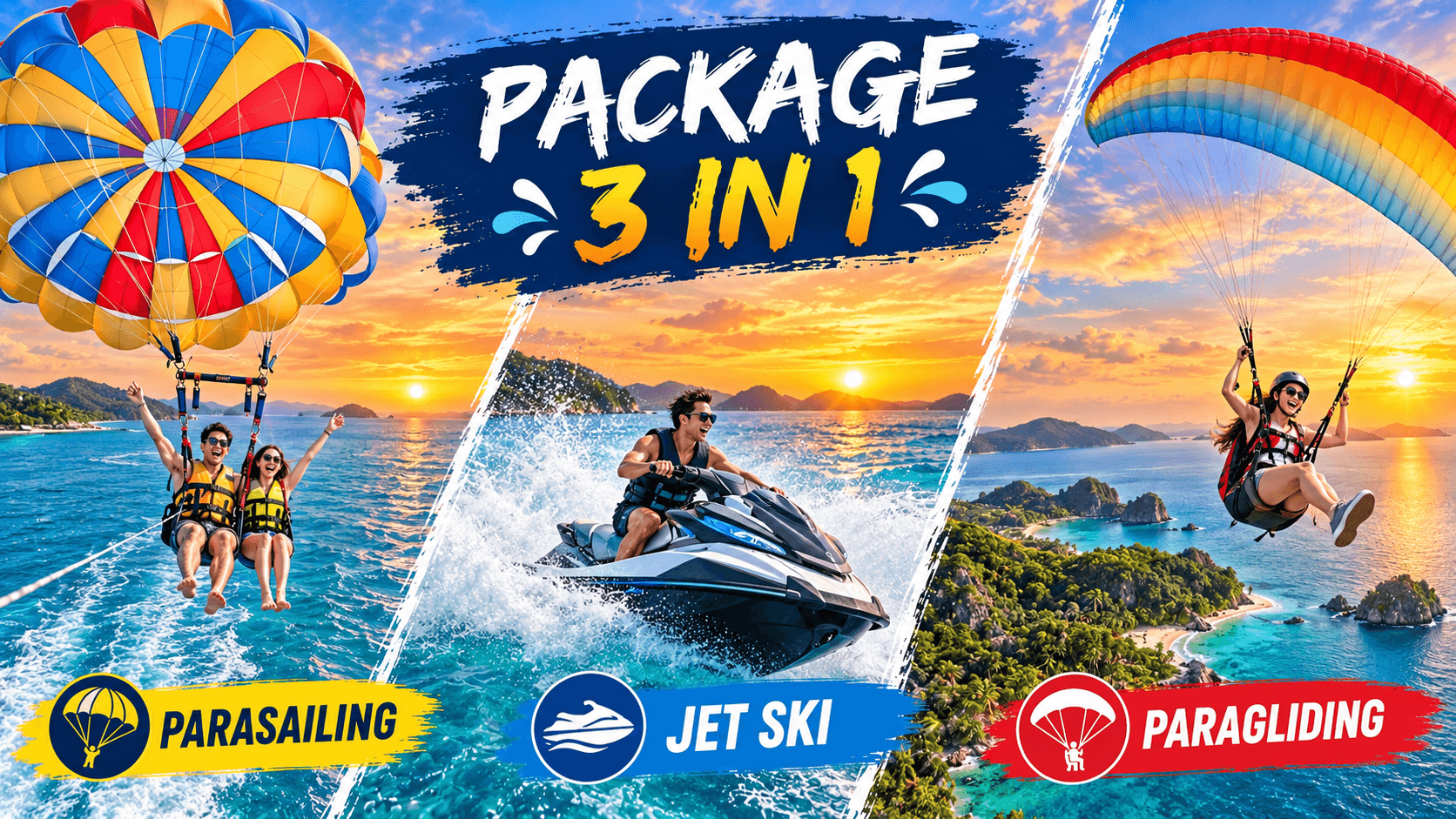 Parasailing + Jet Ski + Paragliding
