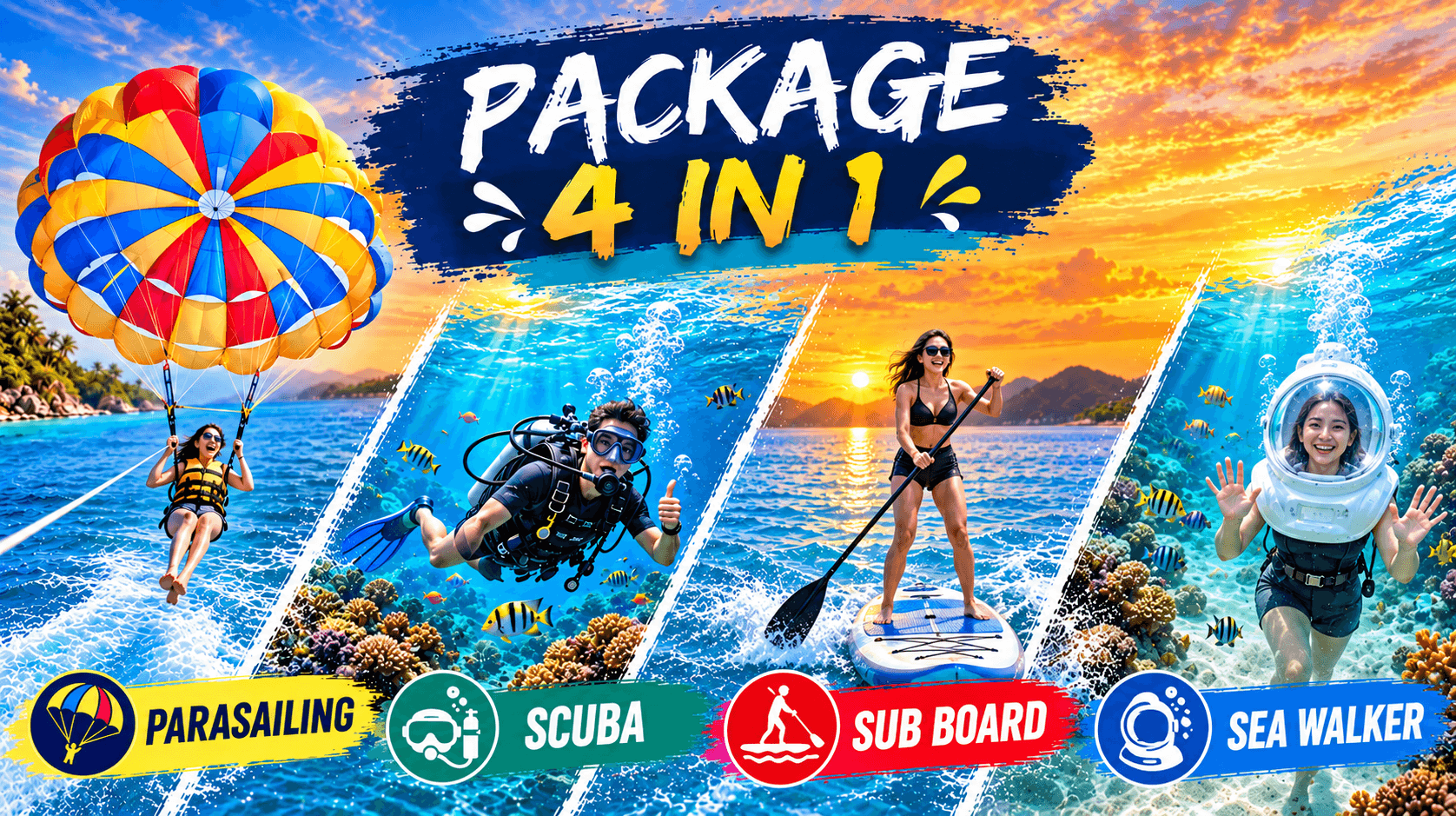 Parasailing + Scuba + Sub Board + Sea Walker